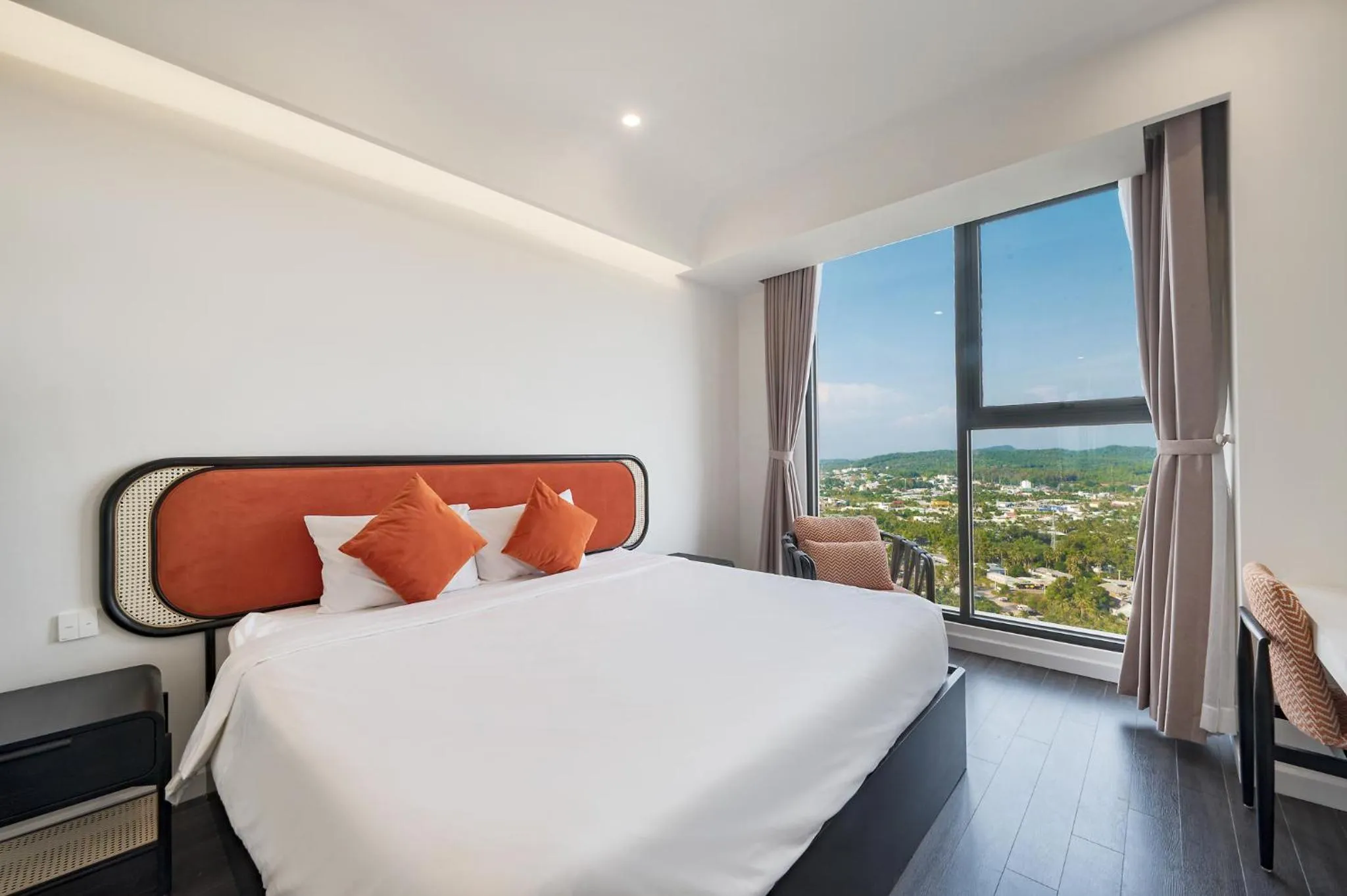 Bedroom, Bed in Elyday Apartment Hillside Phu Quoc - Sea & Firework view