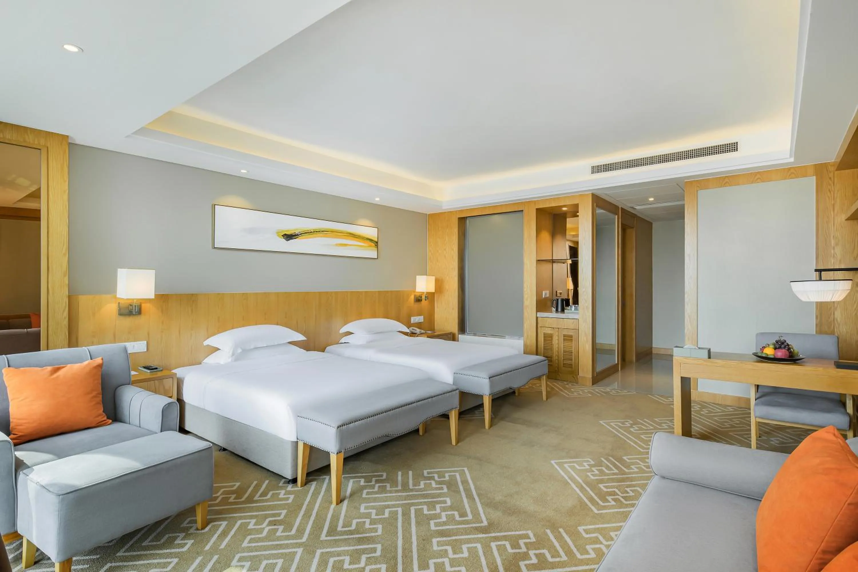 Photo of the whole room, Bed in Courtyard by Marriott Anji-Beside Zhebei Mall and Jiuzhou Mall,Live in downtown