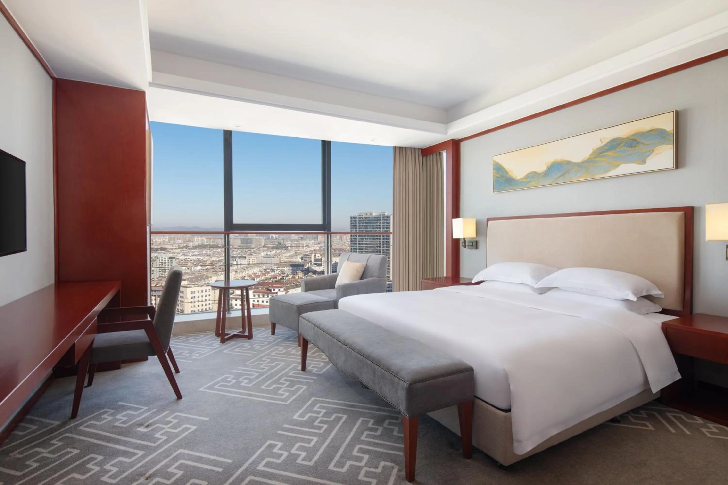 Photo of the whole room, Bed in Courtyard by Marriott Anji-Beside Zhebei Mall and Jiuzhou Mall,Live in downtown