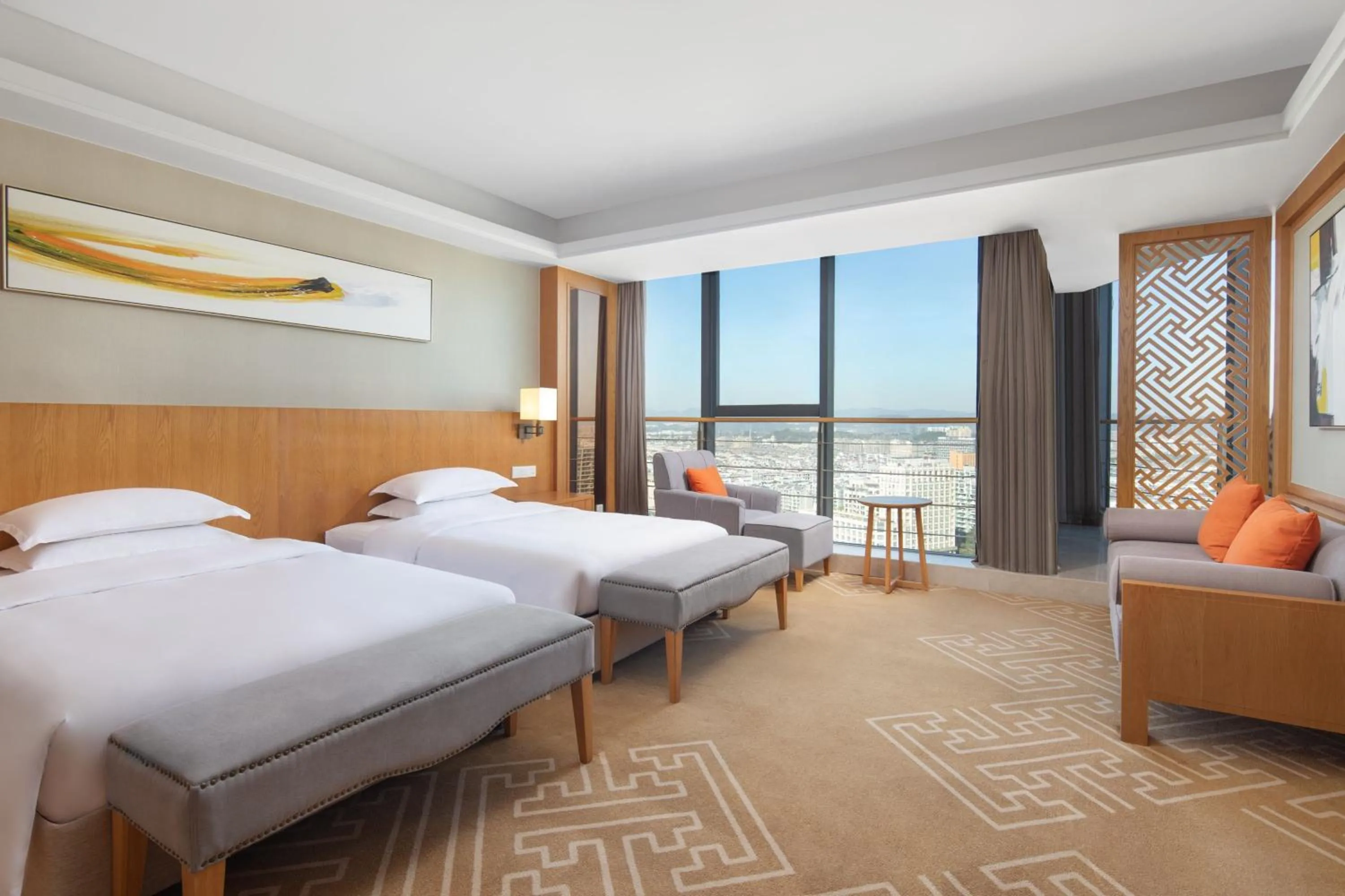 Photo of the whole room, Bed in Courtyard by Marriott Anji-Beside Zhebei Mall and Jiuzhou Mall,Live in downtown