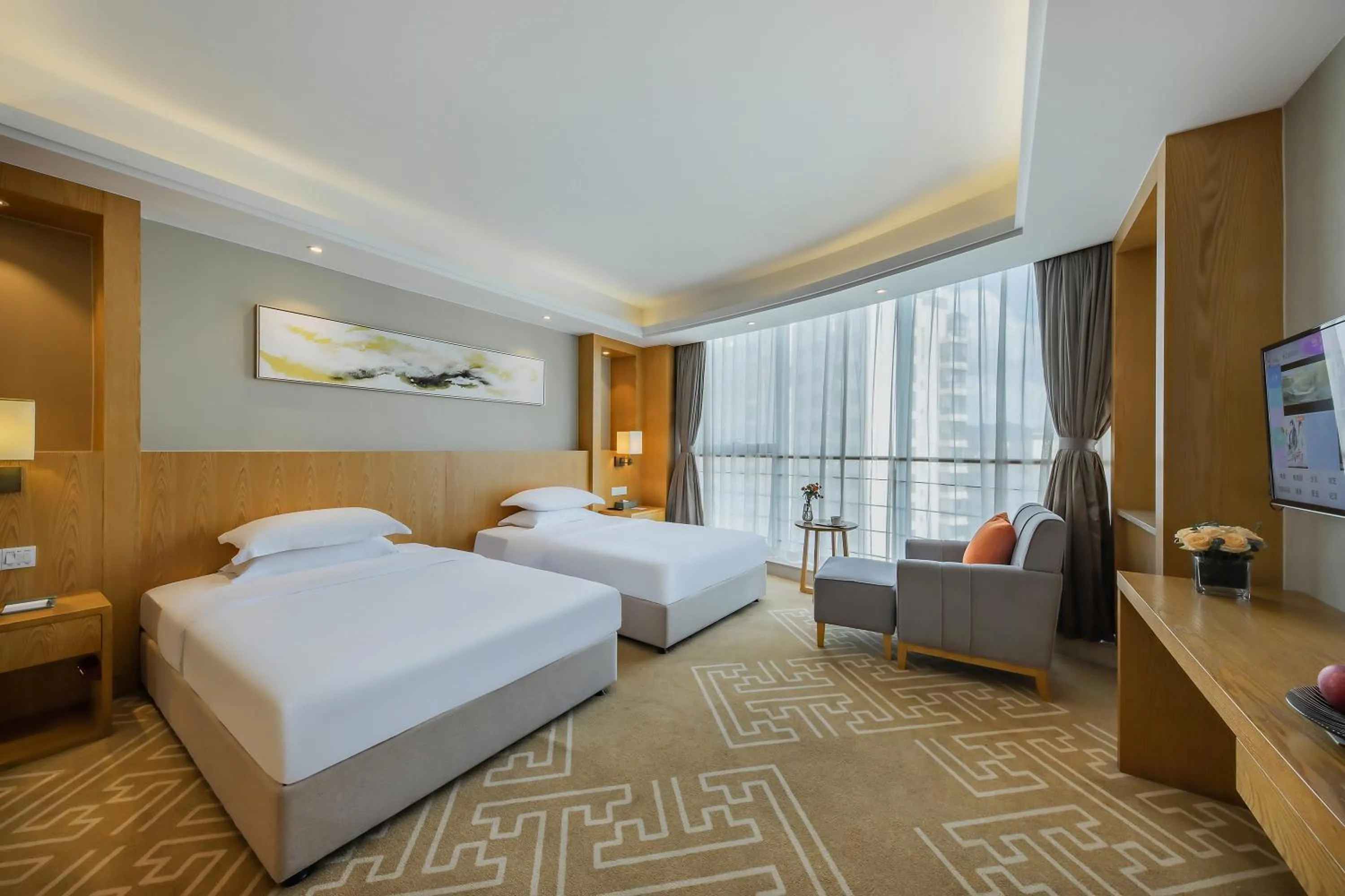 Photo of the whole room, Bed in Courtyard by Marriott Anji-Beside Zhebei Mall and Jiuzhou Mall,Live in downtown