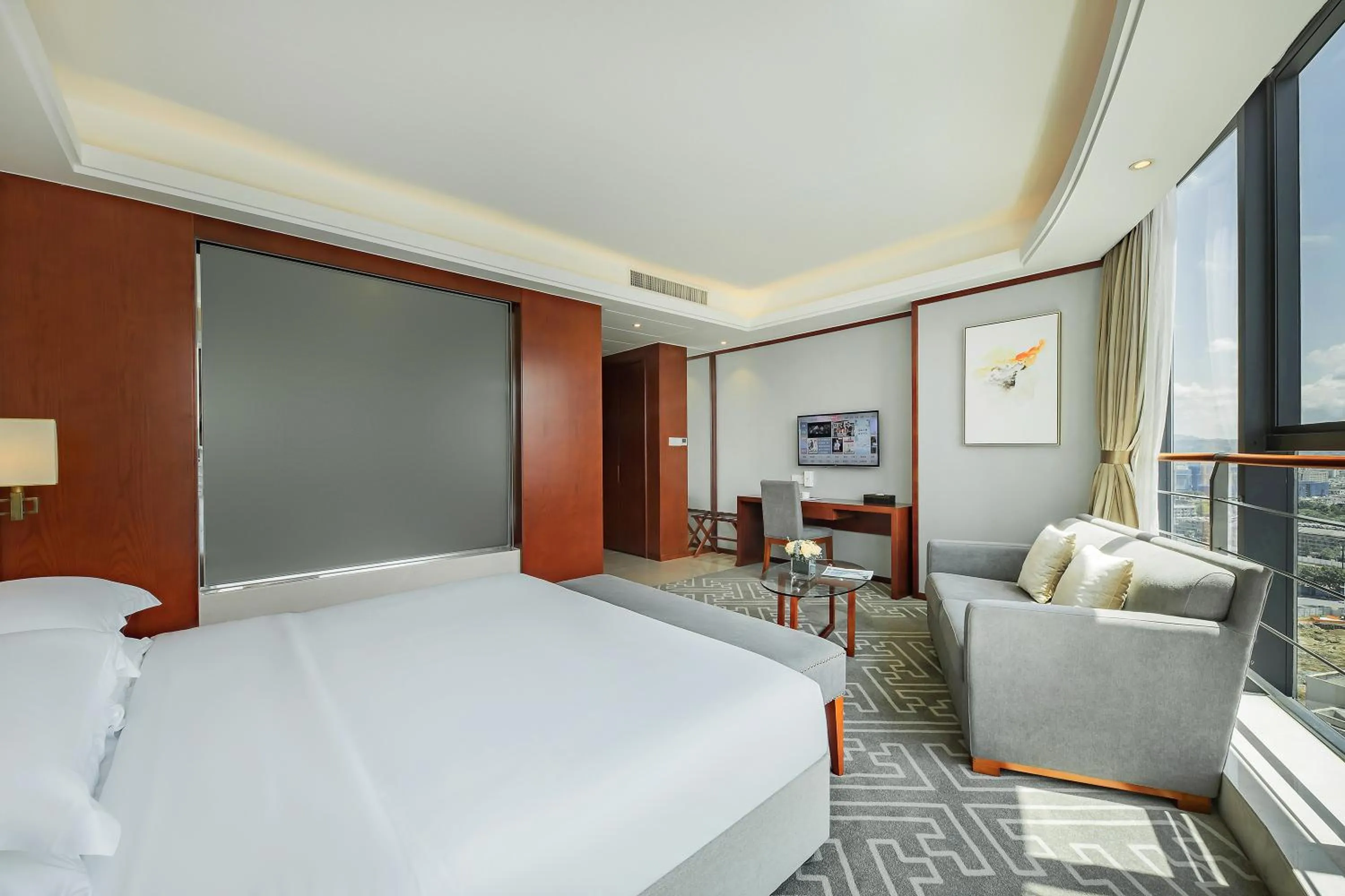 Photo of the whole room, Bed in Courtyard by Marriott Anji-Beside Zhebei Mall and Jiuzhou Mall,Live in downtown