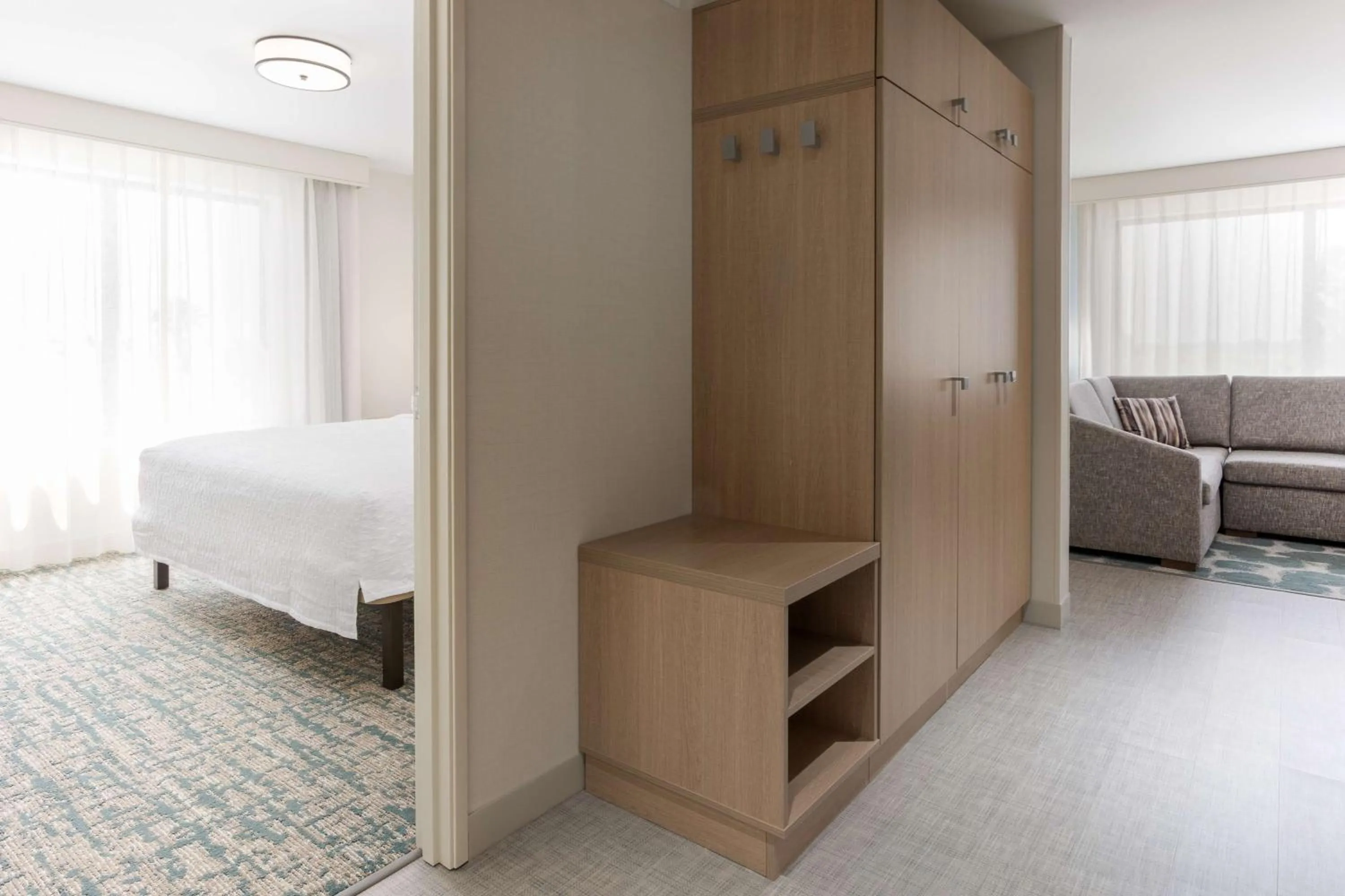 Living room, Bed in Homewood Suites by Hilton Cypress Orange County