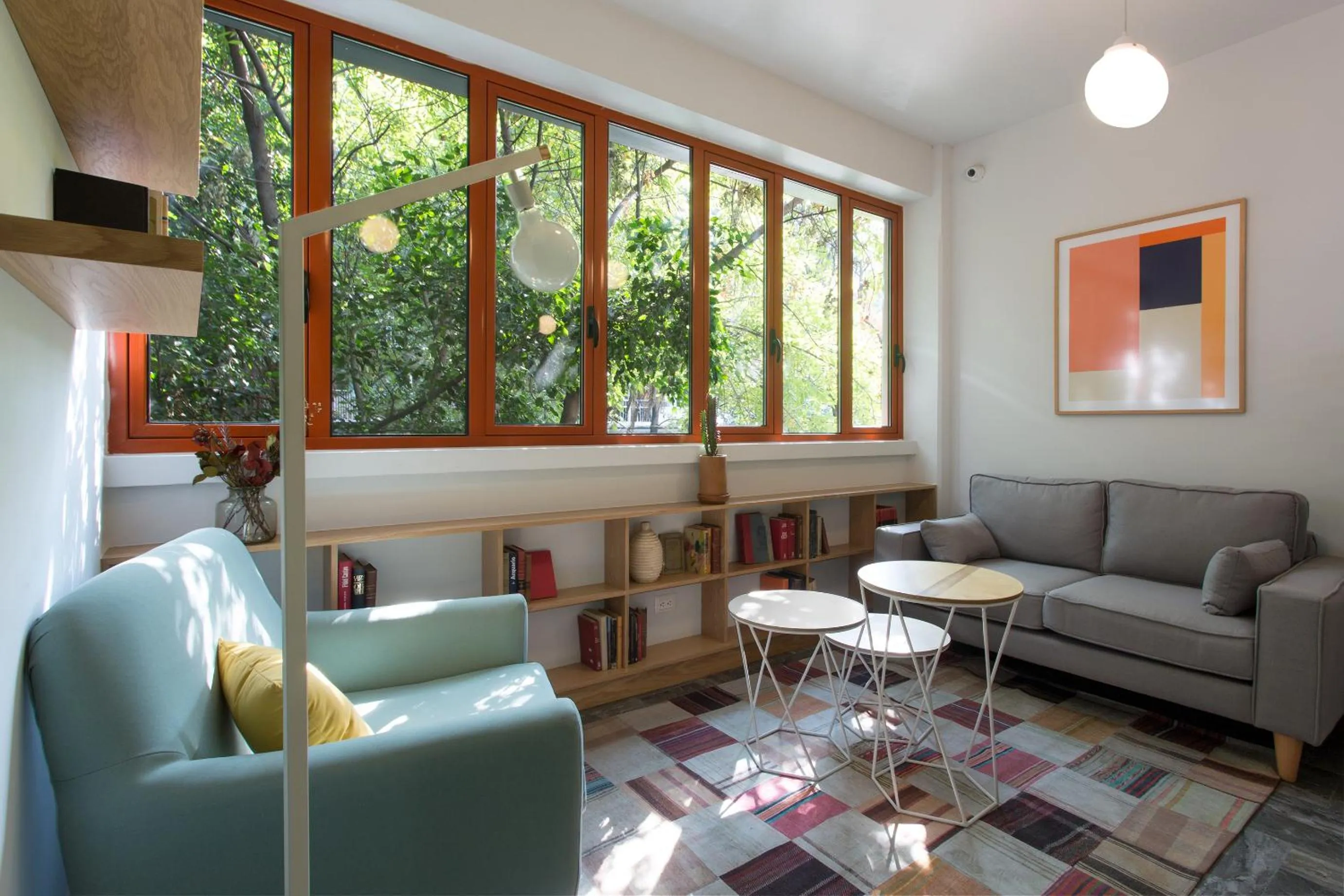 Living room in La Campechana in the heart of Roma and Condesa