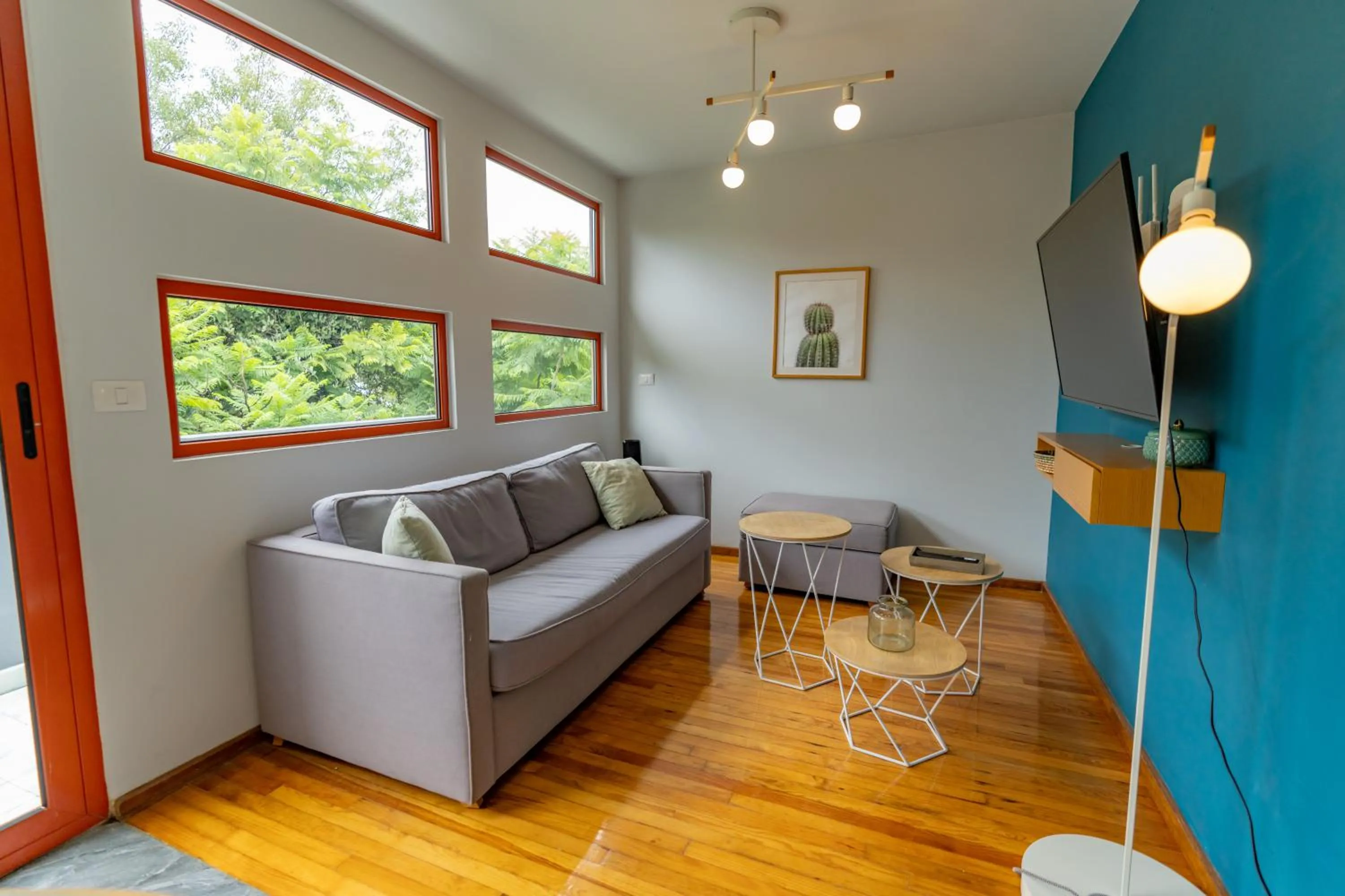Living room in La Campechana in the heart of Roma and Condesa