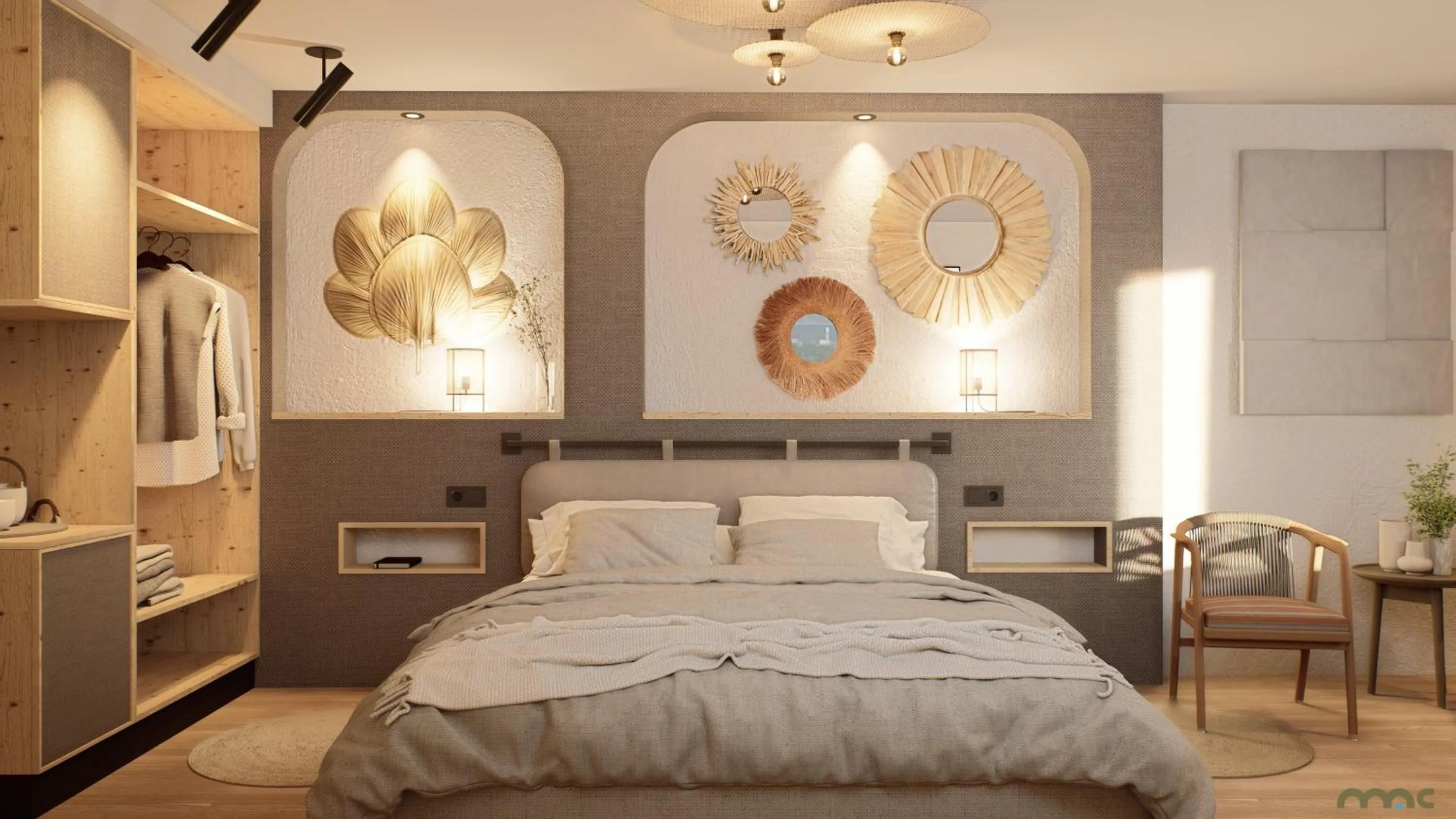 Bed in Hotel Meridional