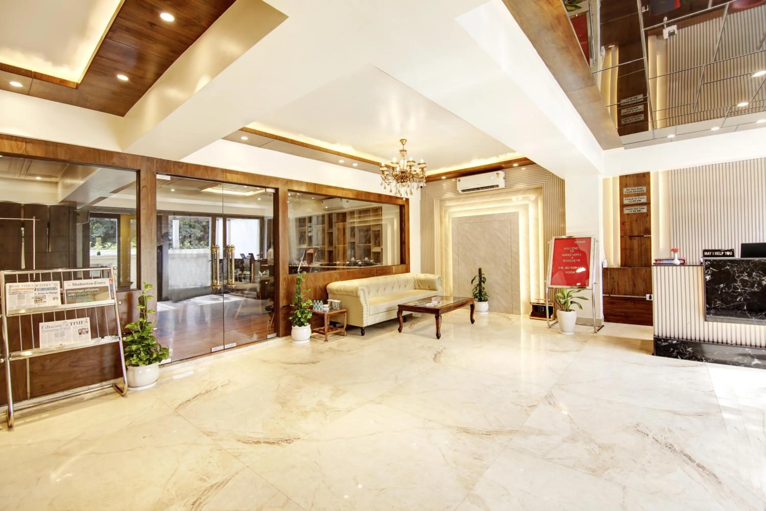 Seating area in Marks Hotel & Banquet