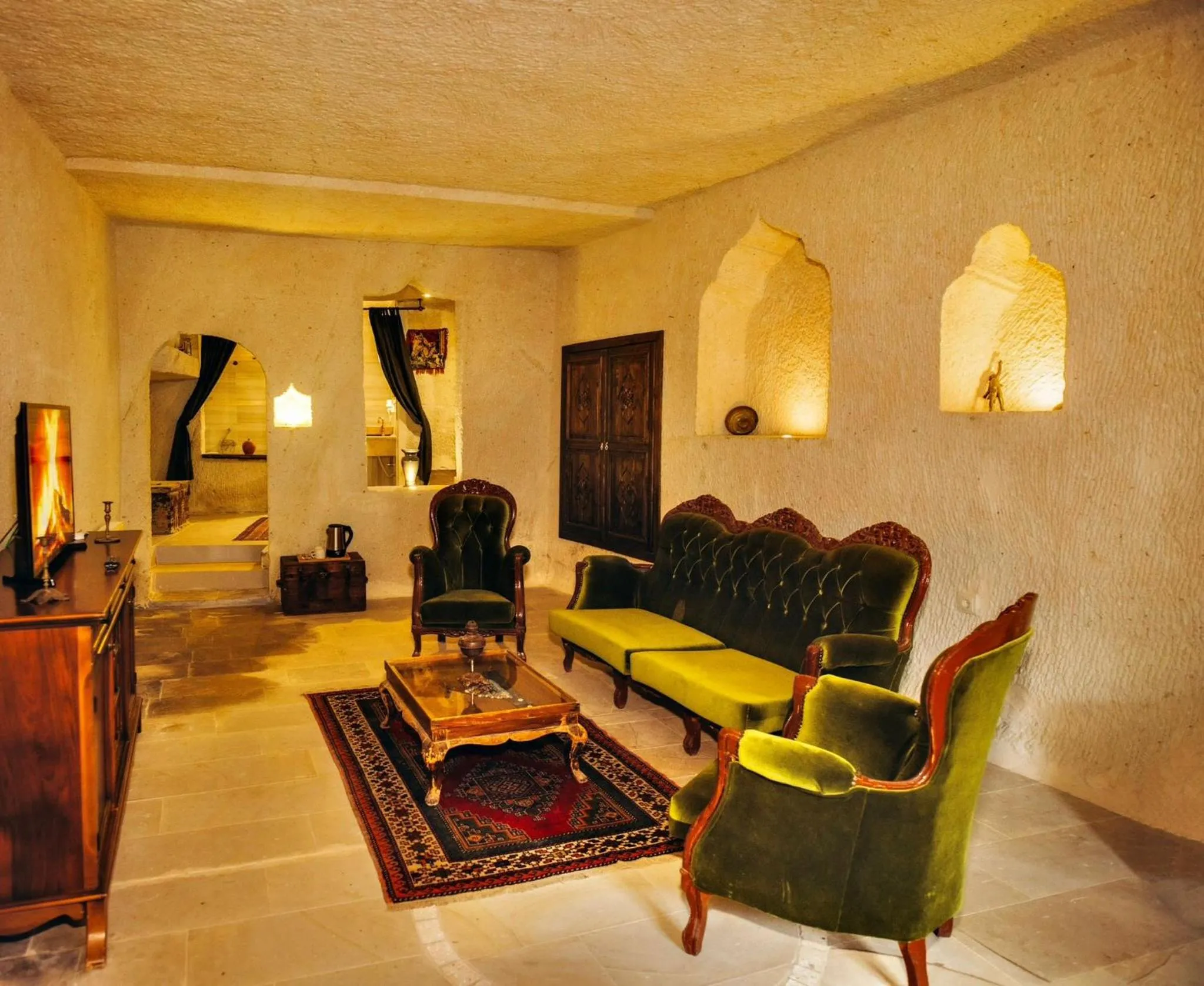 Living room in Solin Cave Cappadocia