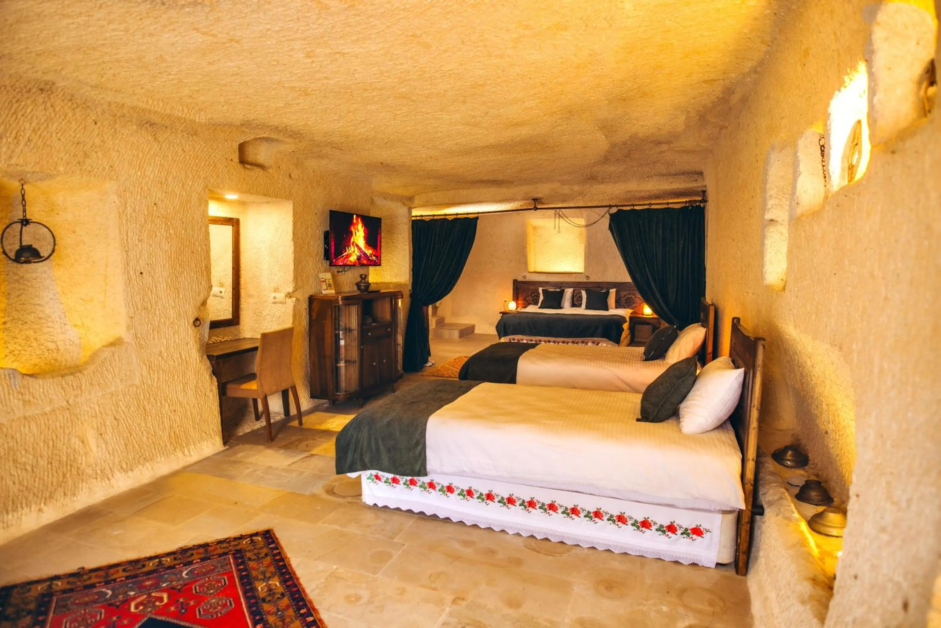 Bedroom, Bed in Solin Cave Cappadocia