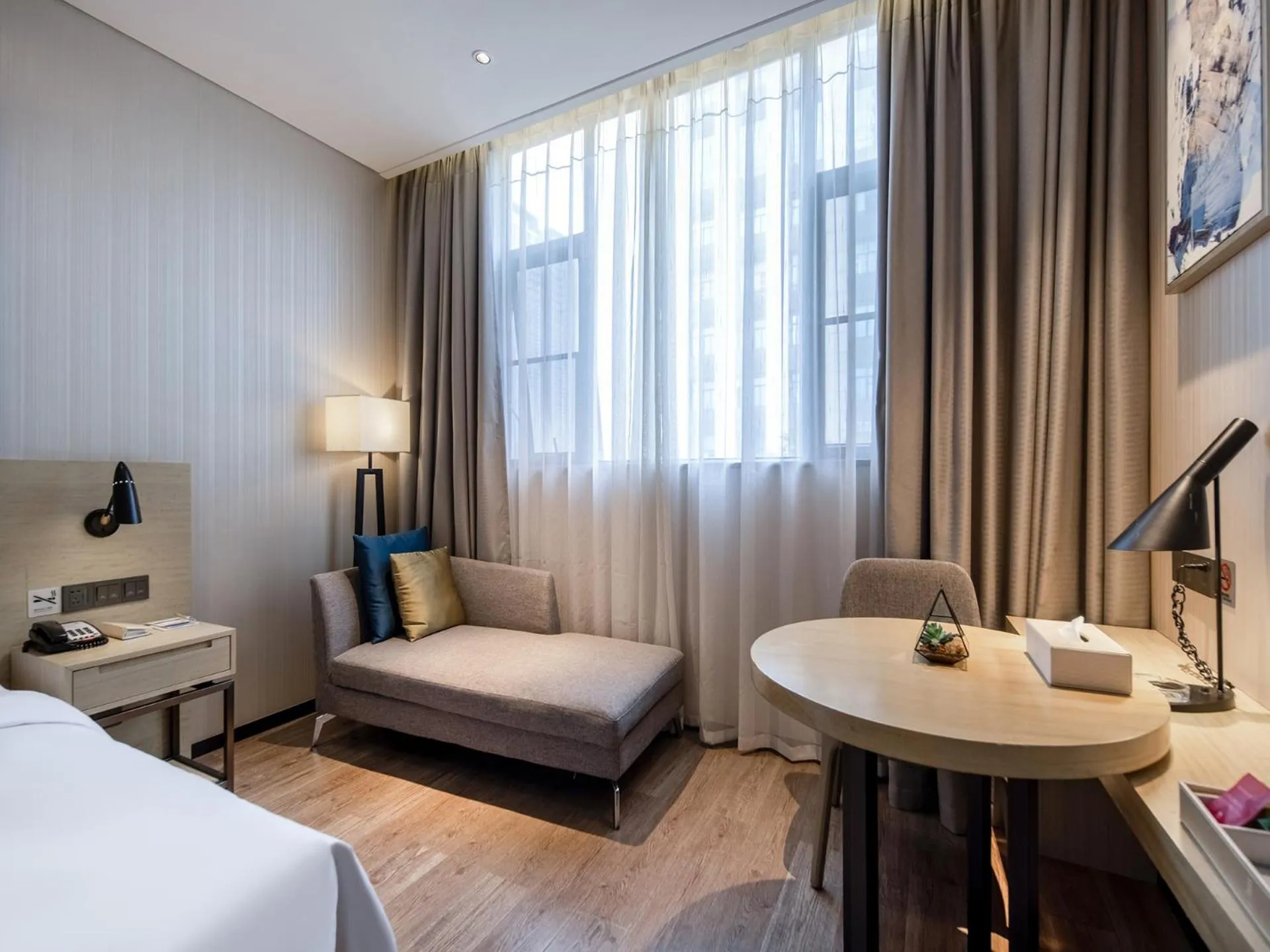 Bed in Echarm Hotel Nanning the MixC Exhibition Center Metro Station