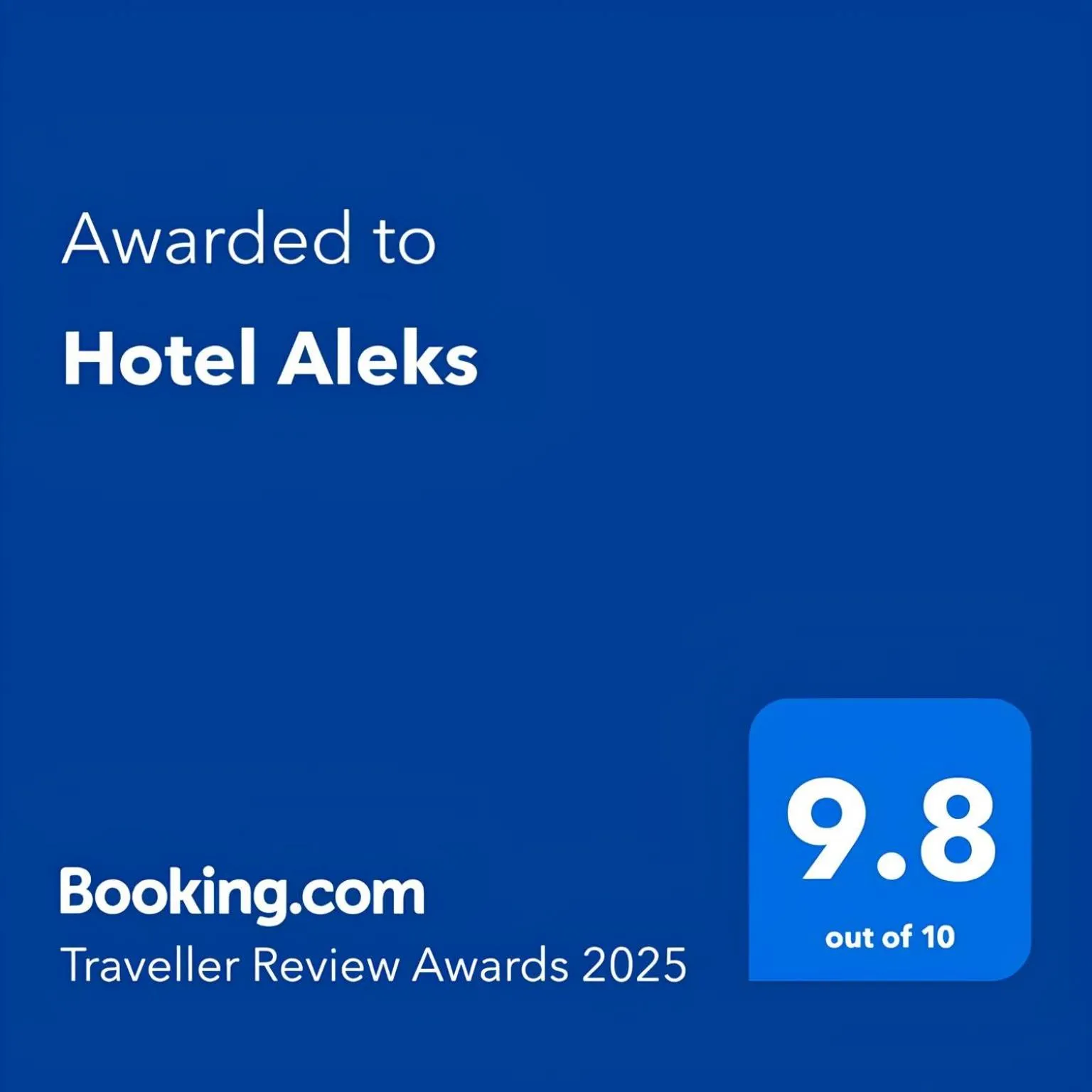 Logo/Certificate/Sign in Hotel Aleks