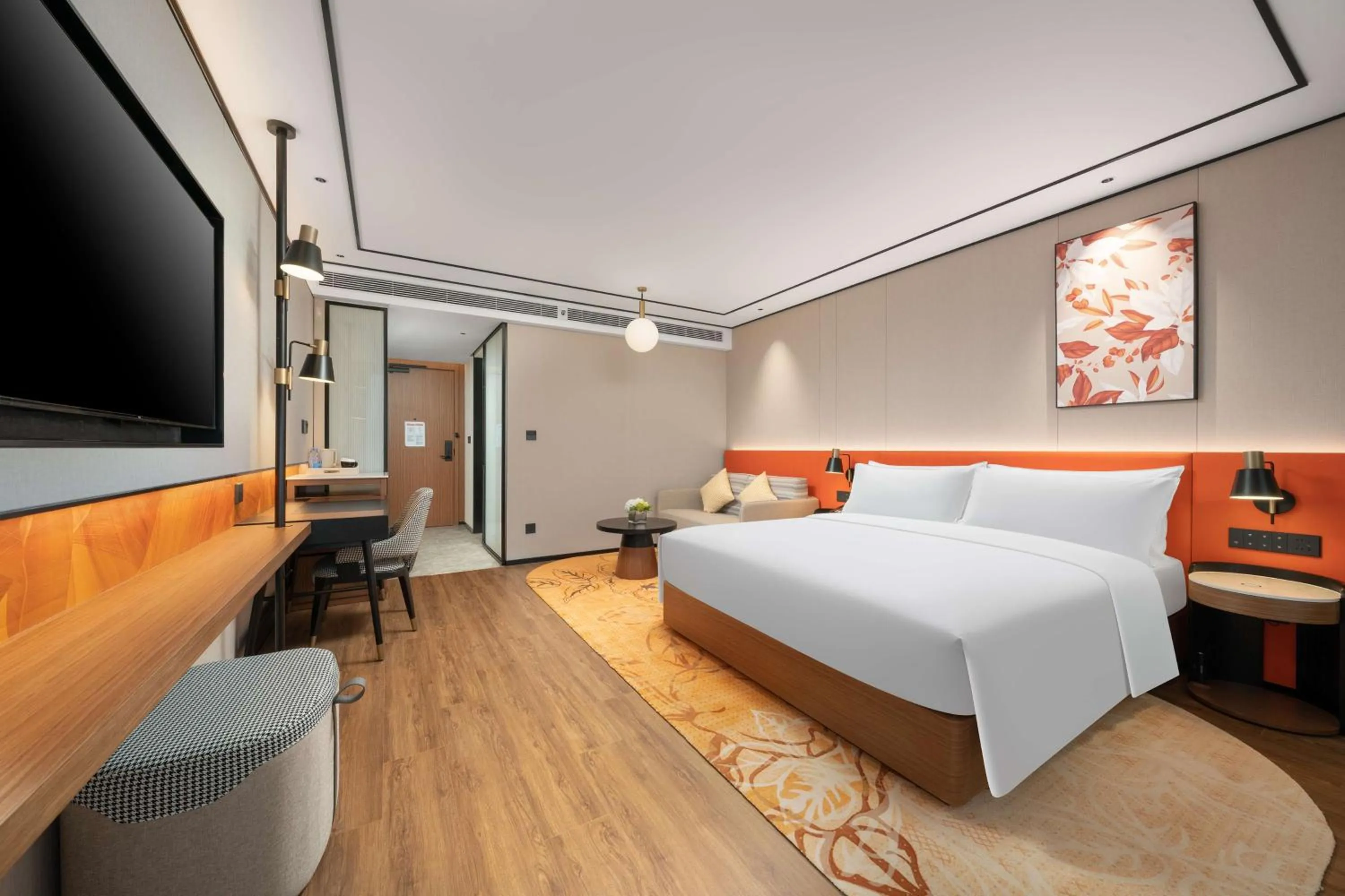 Living room, Bed in Hilton Garden Inn Tianjin Railway Station