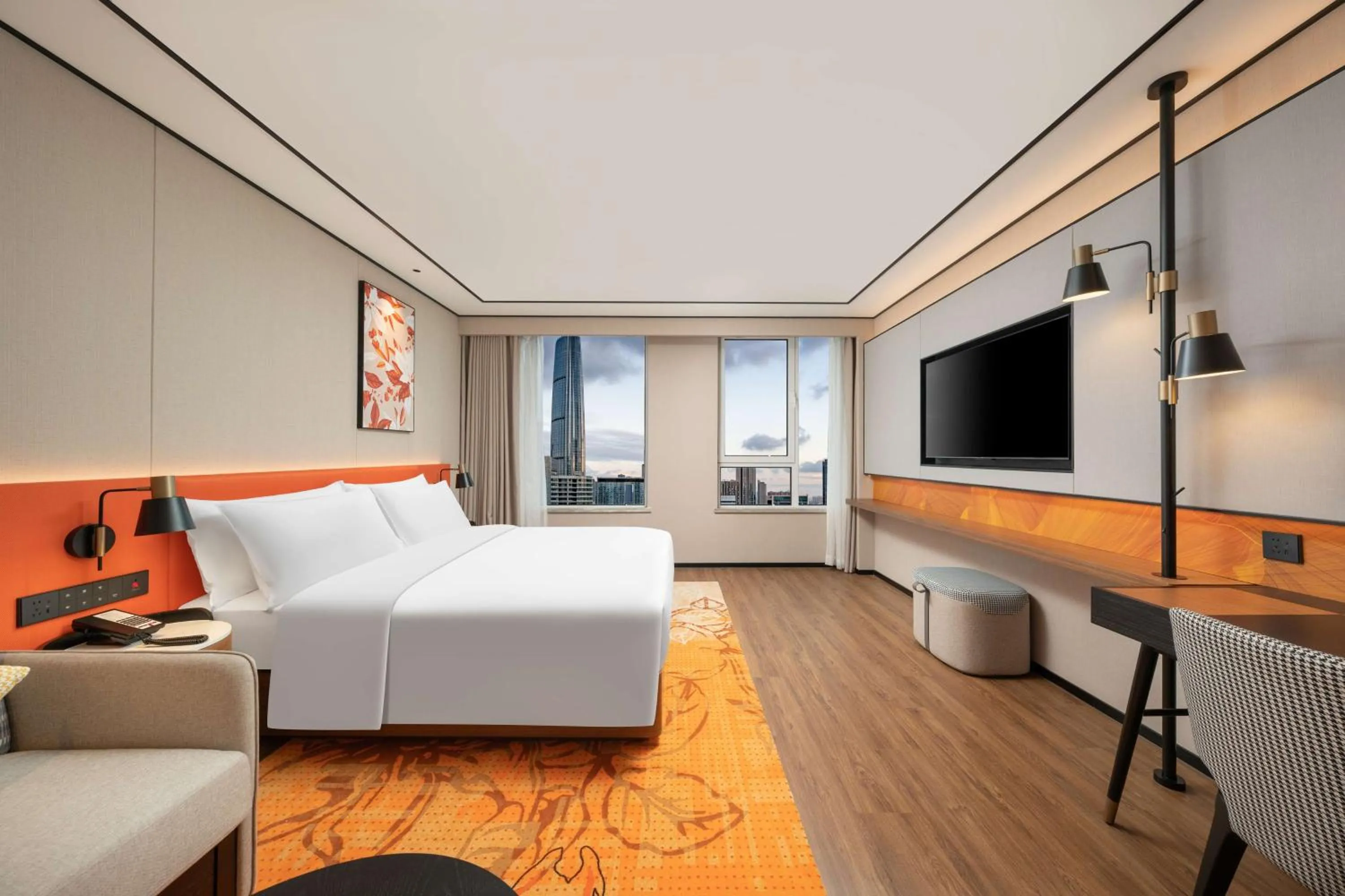 Living room, Bed in Hilton Garden Inn Tianjin Railway Station