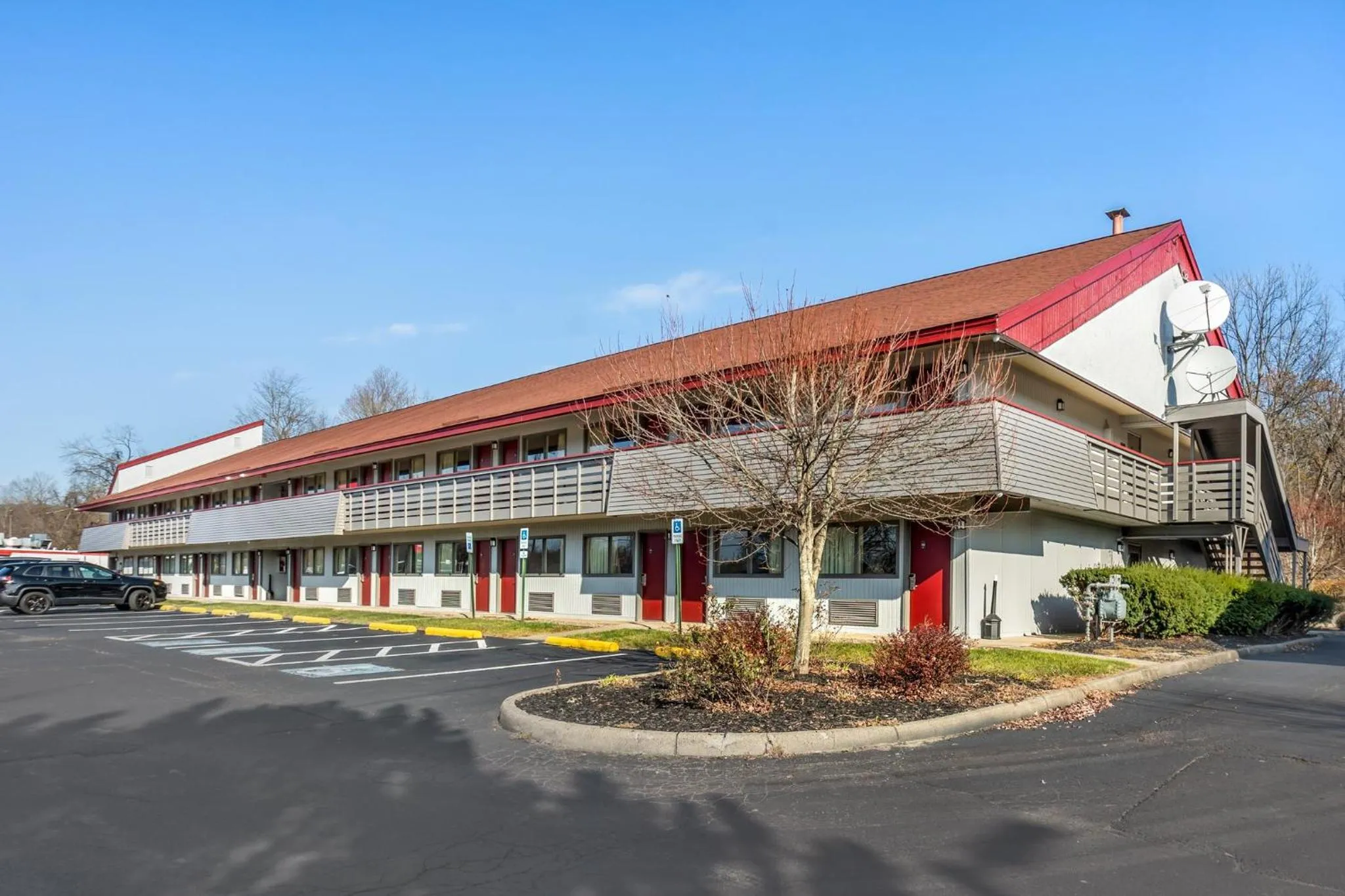 Property building in HomeTowne Studios by Red Roof Danville, PA