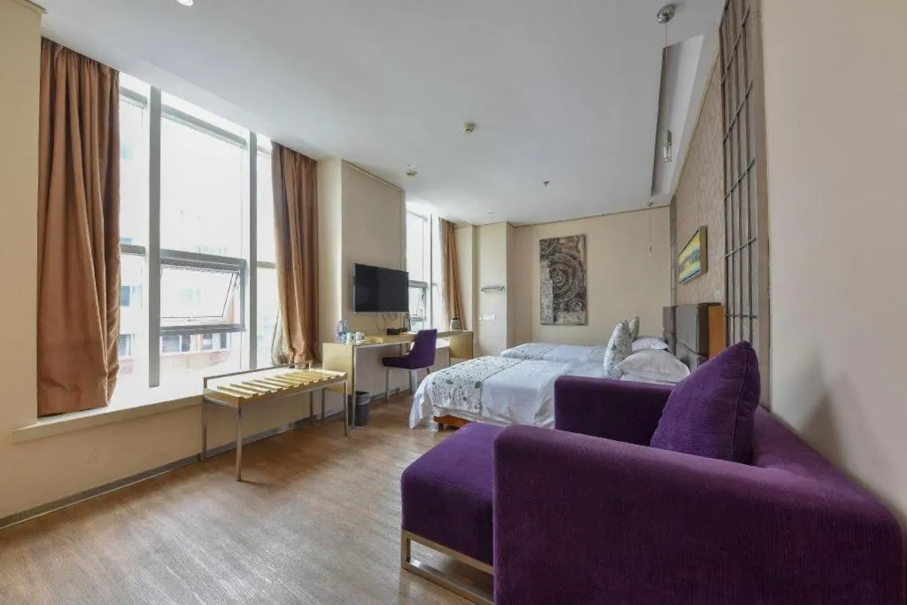 Bed in GreenTree Alliance Shenzhen Shekou Sea World Taizi Road Hotel