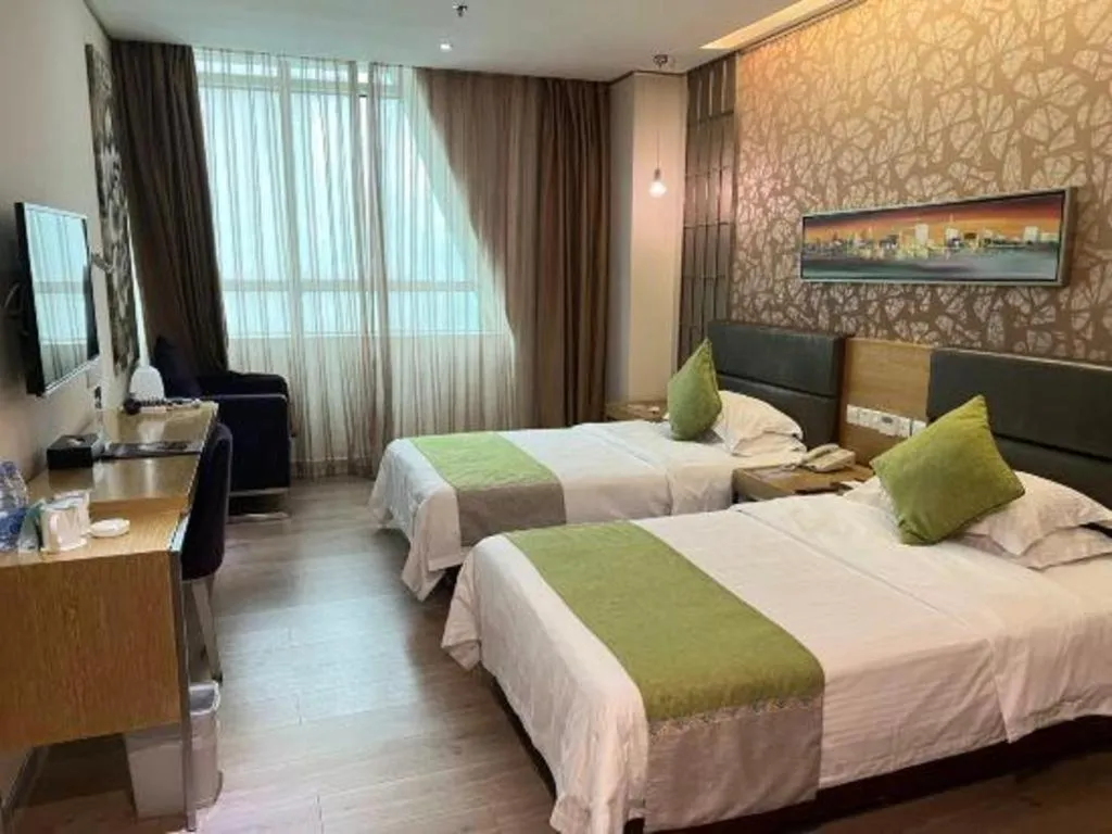 Bed in GreenTree Alliance Shenzhen Shekou Sea World Taizi Road Hotel