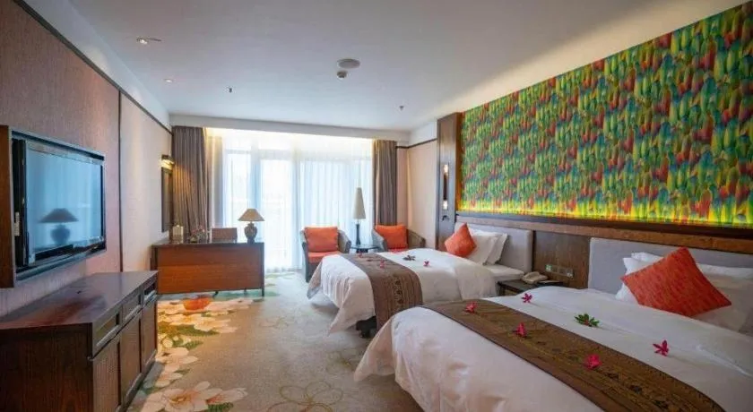 Bed in Riyuegu Hotsprings Resort