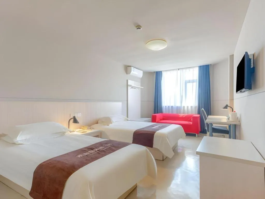 Bed in Jinjiang Inn Zhuhai Xiangzhou Qinglv Middle Road Theater