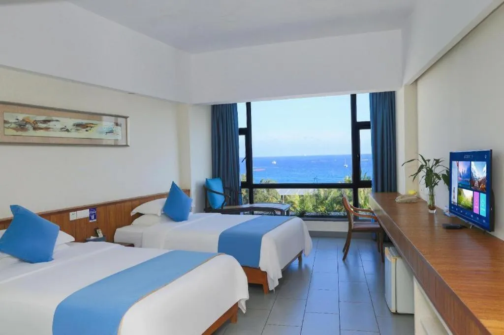 Bed in Sanya Luyi Sea View Hotel