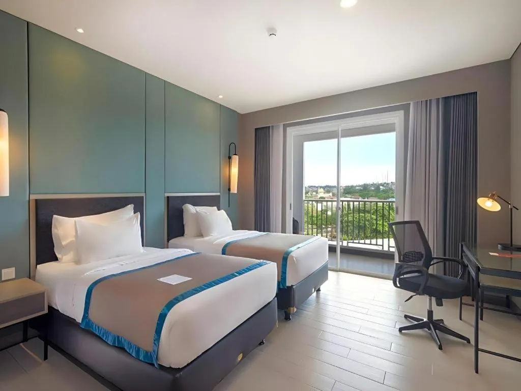 Bed in Blue Sky Hotel