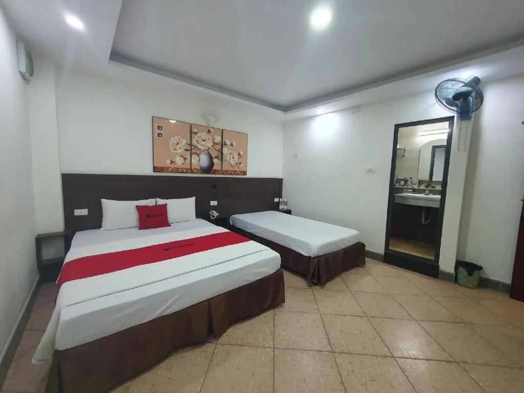 Bed in Ha Noi Vang Hotel Hoang Ngan