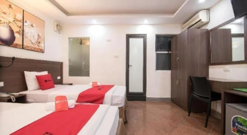 Bed in Ha Noi Vang Hotel Hoang Ngan