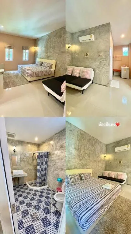 Bed in The Color Resort Amphawa