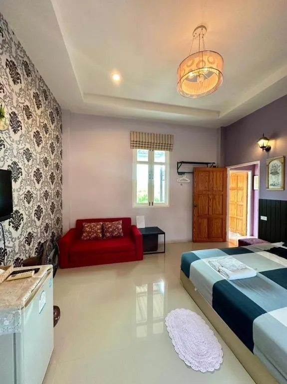 Bed in The Color Resort Amphawa