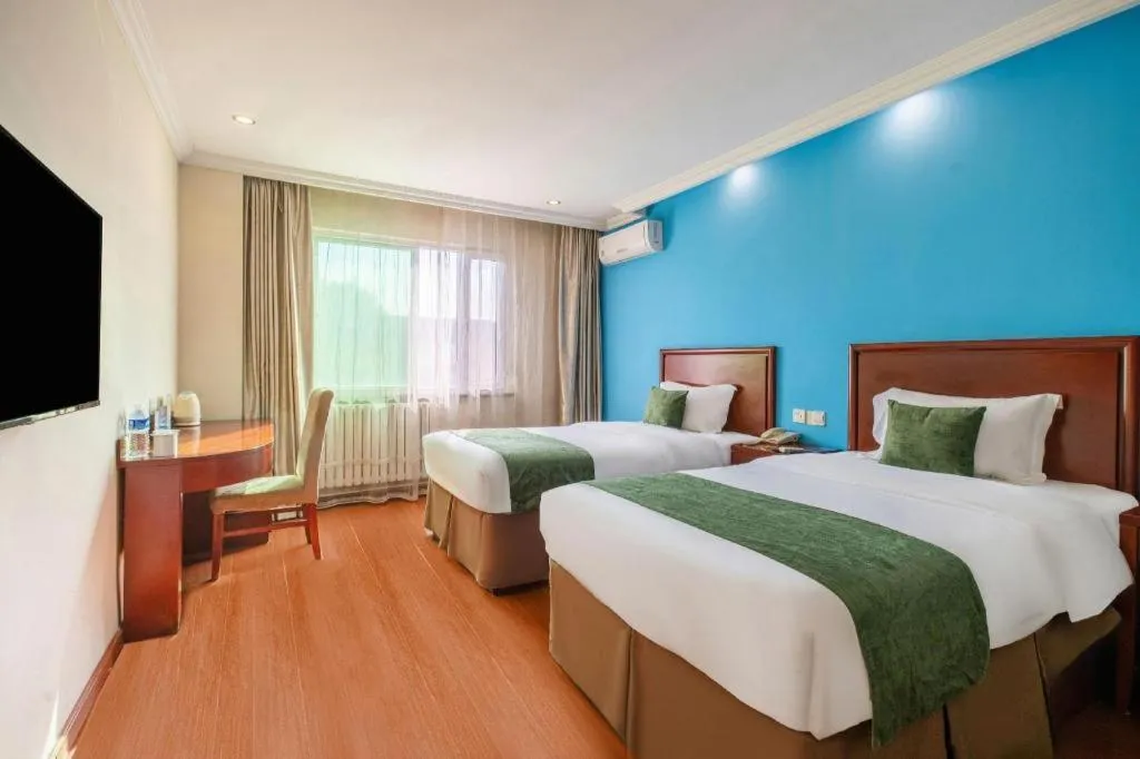 Bed in GreenTree Inn Beijing East Yizhuang District Second Kechuang Street Express Hotel