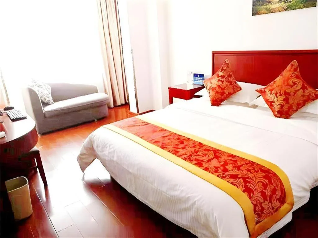 Bed in GreenTree Inn Beijing Capital Airport New International Exhibition Center Express Hotel