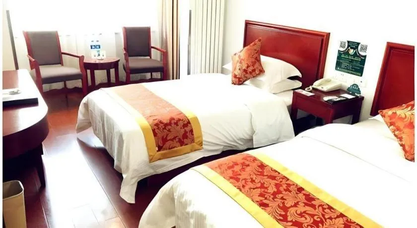 Bed in GreenTree Inn Beijing Capital Airport New International Exhibition Center Express Hotel