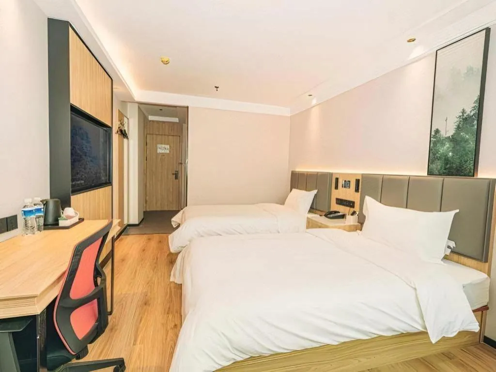 Bed in GreenTree Inn Beijing Capital Airport New International Exhibition Center Express Hotel