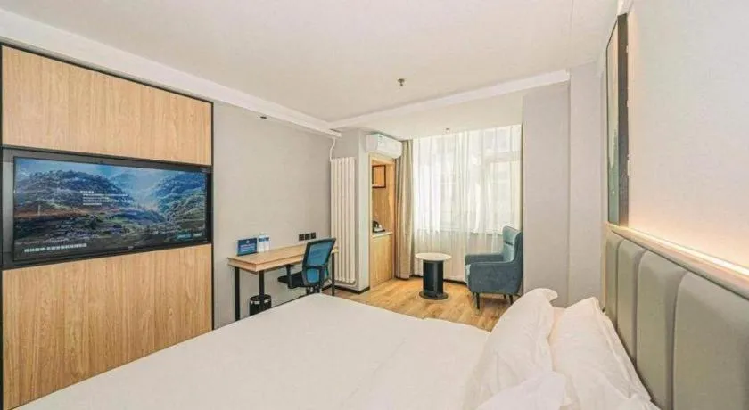 Bed in GreenTree Inn Beijing Capital Airport New International Exhibition Center Express Hotel