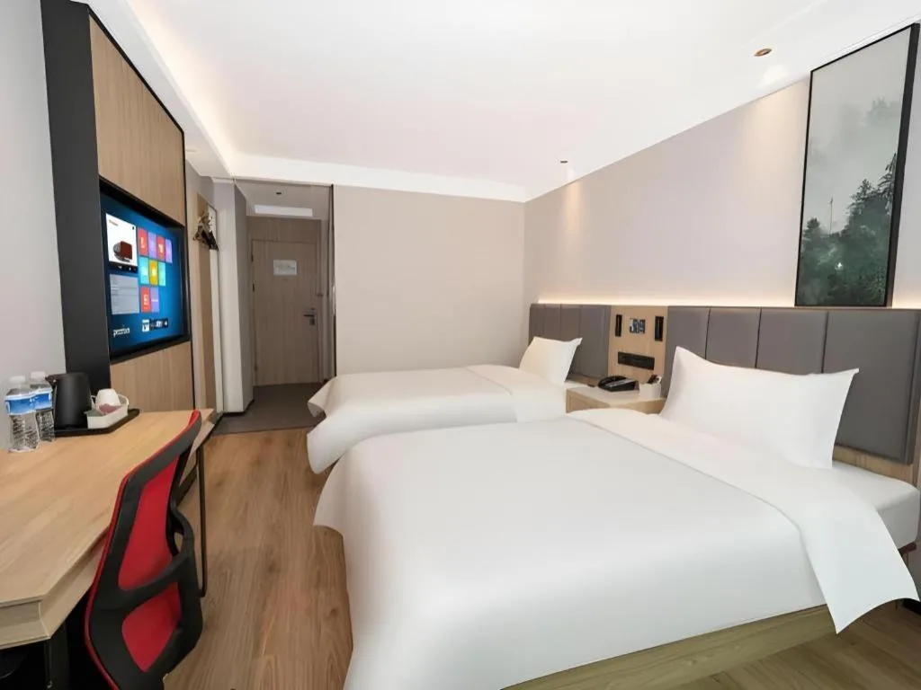 Bed in GreenTree Inn Beijing Capital Airport New International Exhibition Center Express Hotel