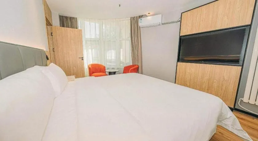 Bed in GreenTree Inn Beijing Capital Airport New International Exhibition Center Express Hotel