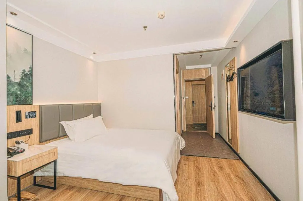 Bed in GreenTree Inn Beijing Capital Airport New International Exhibition Center Express Hotel