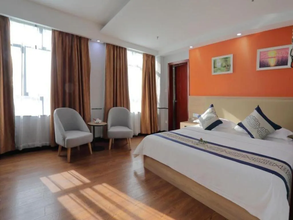 Bed in GreenTree Inn Jieyang North Linjiang Road Express Hotel