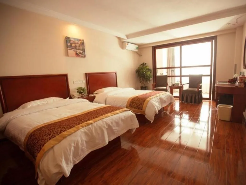 Bed in GreenTree Inn Lianyungang Guanyun Bus Station Zhenxing Garden Express Hotel