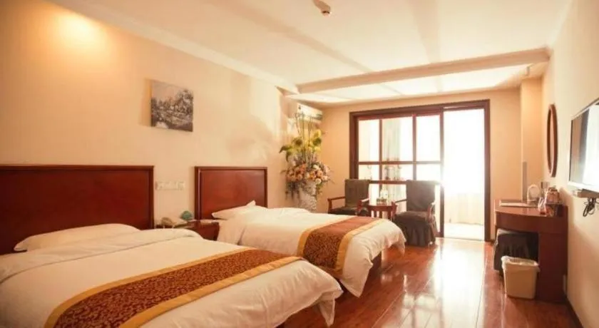 Bed in GreenTree Inn Lianyungang Guanyun Bus Station Zhenxing Garden Express Hotel