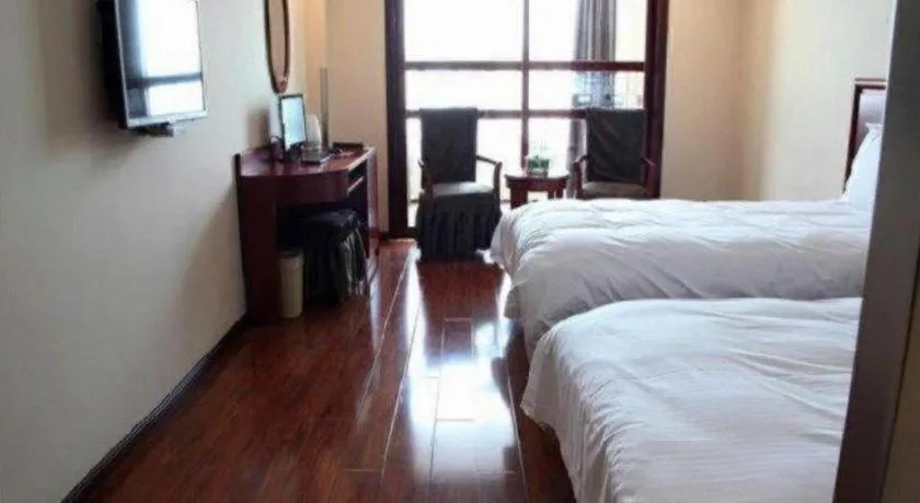 Bed in GreenTree Inn Lianyungang Guanyun Bus Station Zhenxing Garden Express Hotel