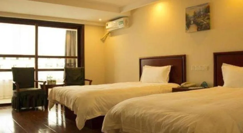Bed in GreenTree Inn Lianyungang Guanyun Bus Station Zhenxing Garden Express Hotel