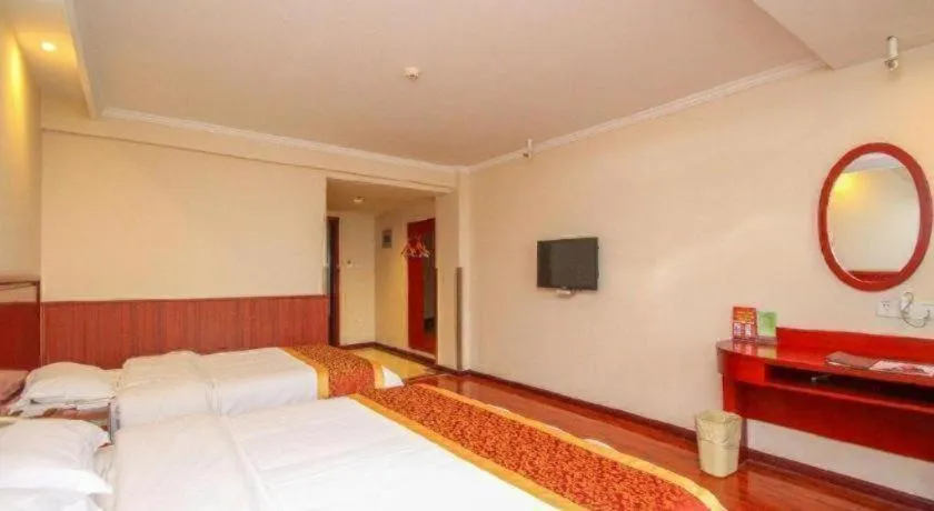 Bed in GreenTree Inn Lianyungang Guanyun Bus Station Zhenxing Garden Express Hotel