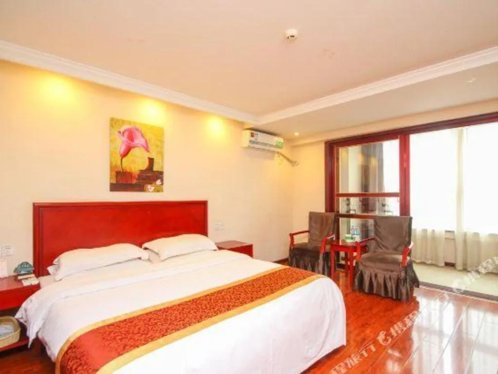 Bed in GreenTree Inn Lianyungang Guanyun Bus Station Zhenxing Garden Express Hotel