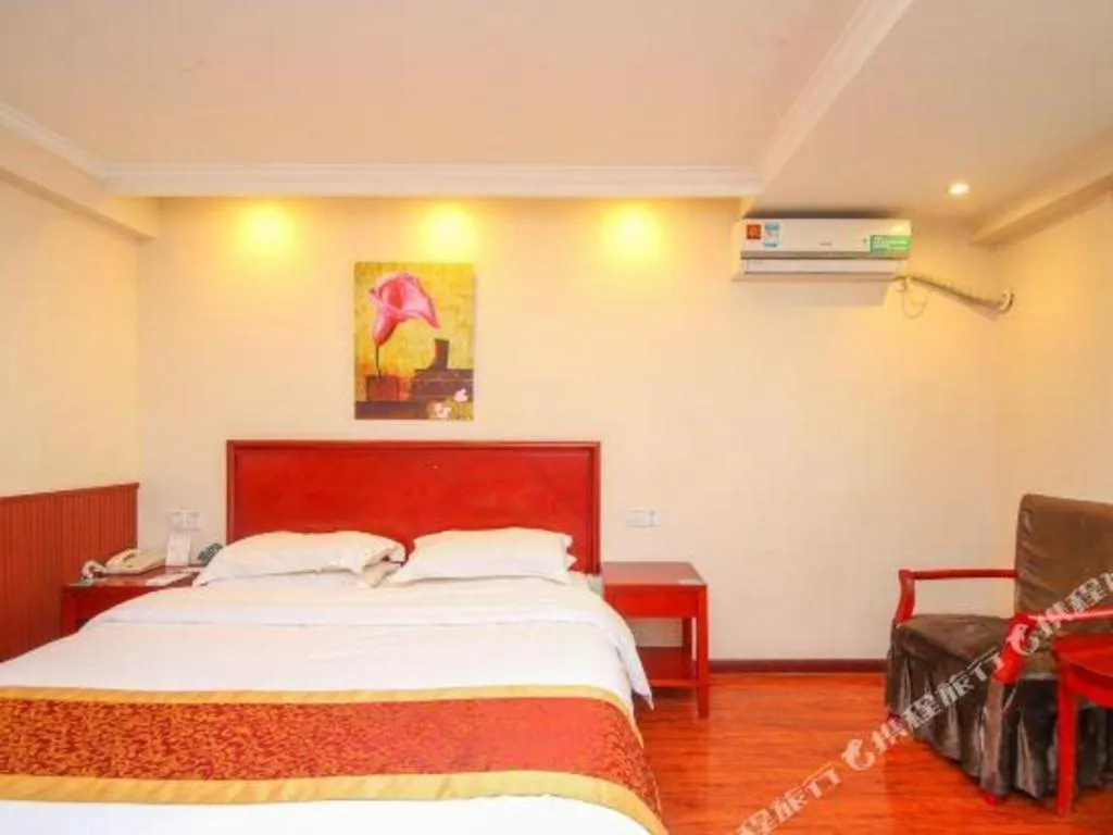 Bed in GreenTree Inn Lianyungang Guanyun Bus Station Zhenxing Garden Express Hotel