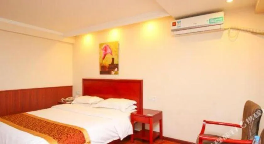 Bed in GreenTree Inn Lianyungang Guanyun Bus Station Zhenxing Garden Express Hotel