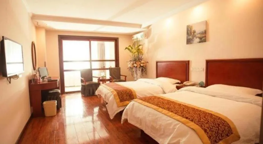 Bed in GreenTree Inn Lianyungang Guanyun Bus Station Zhenxing Garden Express Hotel