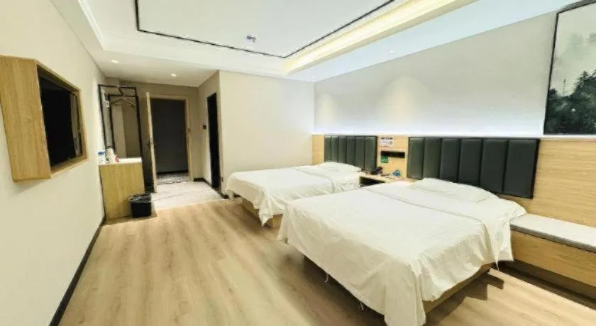 Bed in GreenTree Inn ShangHai KangQiao Industrial Zone JinXiu Road Business Hotel