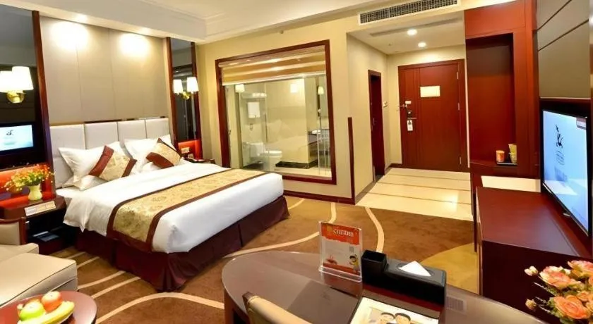 Bed in GreenTree Eastern Zigong Huashang International City Huichuan Road Hotel