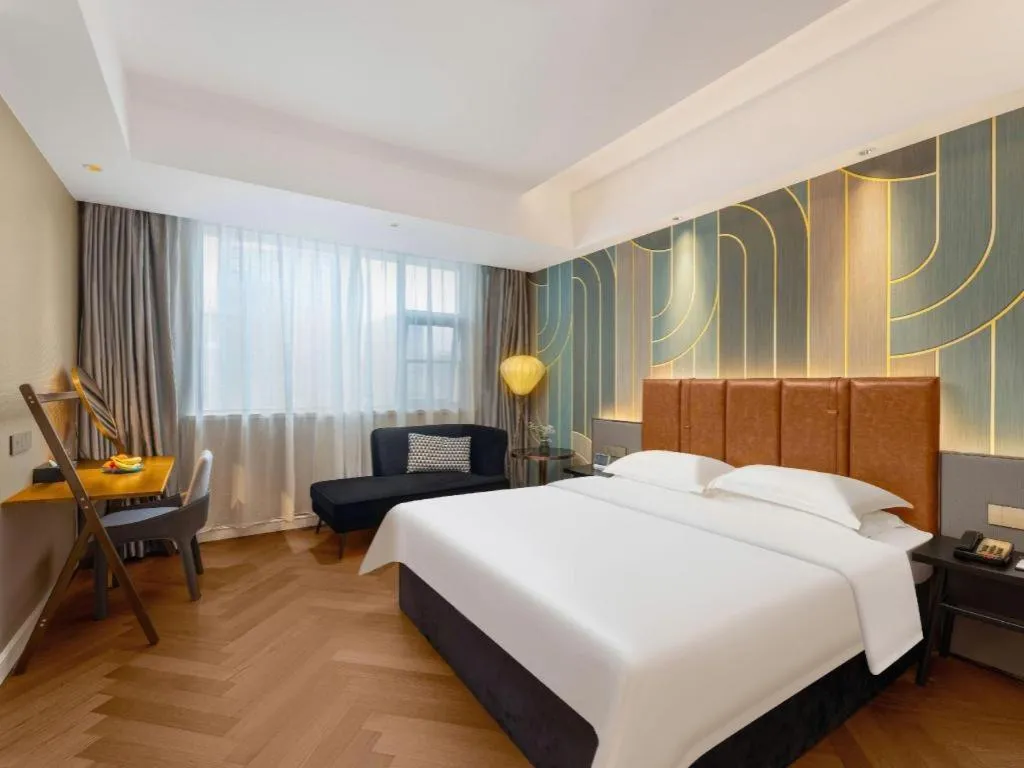 Bed in Metropolo Hotel Hefei Baohe Wandabao Park Metro Station