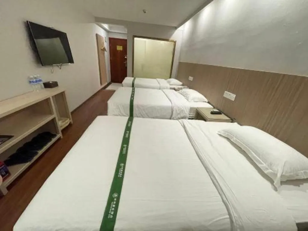 Bed in GreenTree Inn Shenzhen Guanggang Port Futian South Road Express Hotel